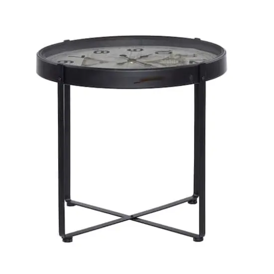24" Black Iron Farmhouse Accent Table {4}