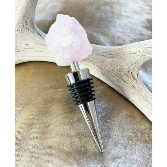 Wine Stopper with Rose Quartz {4}