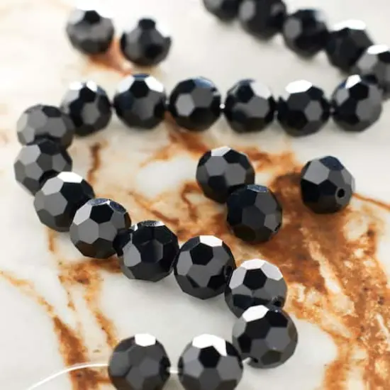 Black Glass Faceted Round Beads, 10mm by Bead Landing&trade; {3}