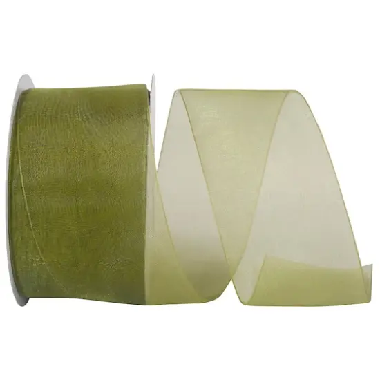 JAM Paper 2.5" x 50yd. Chiffon Mono Sheer Ribbon Willow {1}