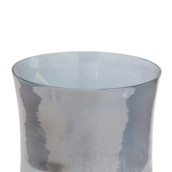 14" Black Glass Traditional Candle Holder {5}