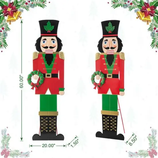 Glitzhome&reg; 60" Metal Nutcracker Porch D&eacute;cor {8}
