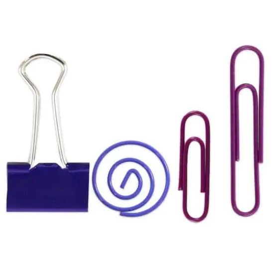 JAM Paper Office Clips Assortment Pack Purple {4}