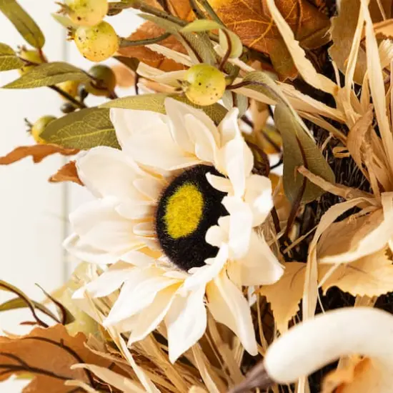 Glitzhome&reg; 36" Fall Neutral Sunflower, Pumpkin and Leaf Porch Tree {6}