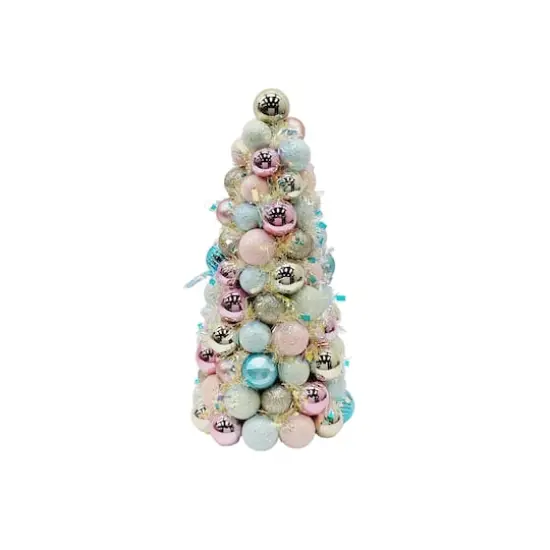 18.75" Pink, Blue & Gold Sparkly Sugar Plum Tabletop Ornament Tree by Ashland&reg; {1}