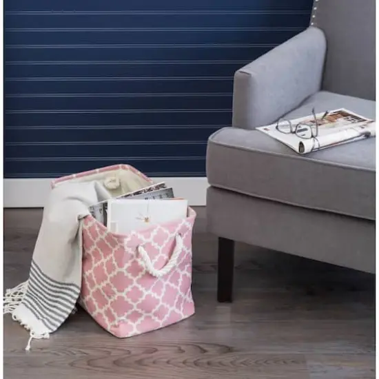 DII&reg; Medium Rectangle Polyester Lattice Bin Rose {4}