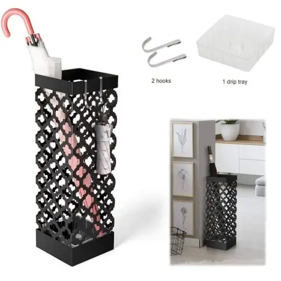 NEX&trade; Black Metal Umbrella Stand Rack {4}