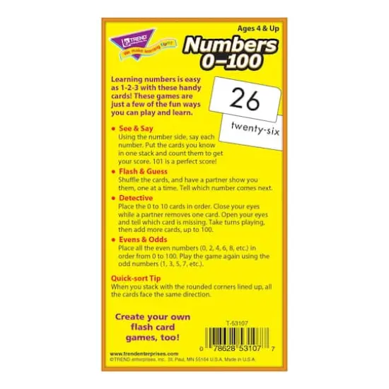 Trend Enterprises&reg; Numbers 0-100 Skill Drill Flash Cards {6}