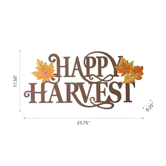 Glitzhome&reg; 24" Metal "HAPPY HARVEST" Wall D&eacute;cor {9}