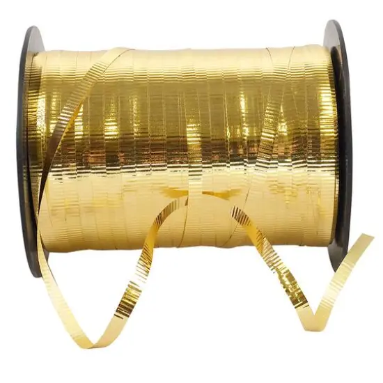 JAM Paper 3/16" x 250yd. Metallic Curling Ribbon Gold {1}