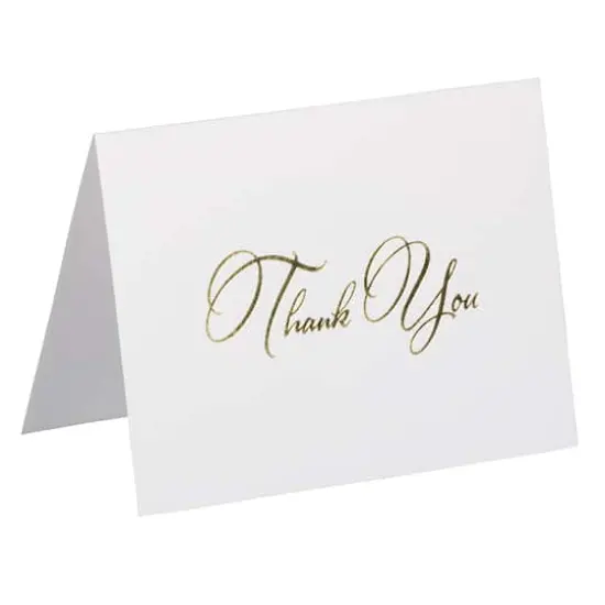JAM Paper Thank You Card Set with Gold Script, 25ct. Dark Red {5}