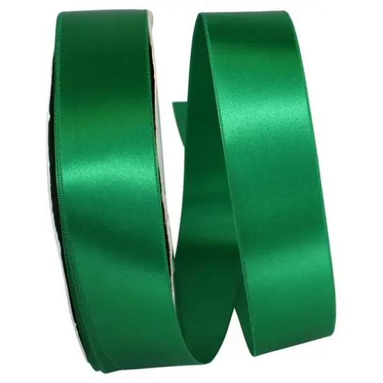 JAM Paper 1.5" x 100yd. Double Face Satin Ribbon Emerald {1}