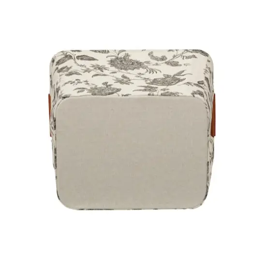 Household Essentials Storage Bin with Wood Handles (Medium, Floral) {8}