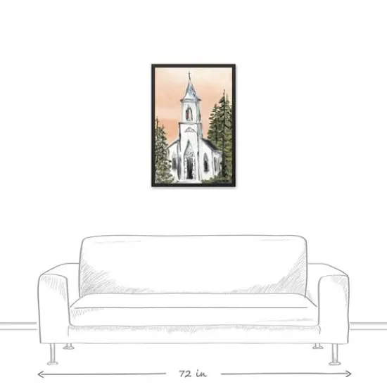 Painterly Church I Black Framed Canvas {5}