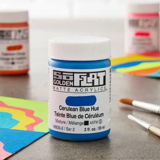 Golden&reg; 2oz. SoFlat Matte Acrylic Paint Cerulean Blue Hue {3}