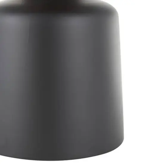 21.5" Black Metal Pedestal Accent Table with Faux White Marble Top {6}