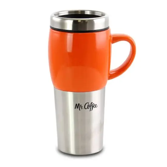 Mr. Coffee Traverse 16oz. Stainless Steel & Ceramic Travel Mug Set {6}