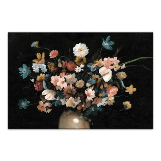 Gloomy Florals in Vase 20" x 30" Canvas Wall Art {1}