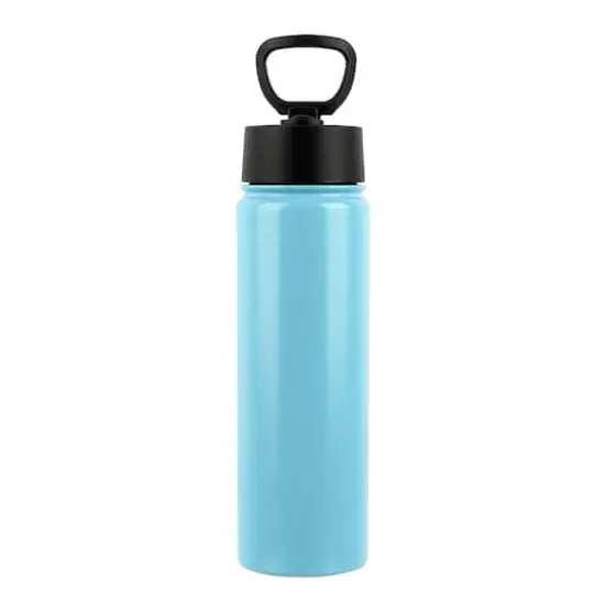 22oz. Stainless Steel Sublimation Water Bottle with Travel Lid by Make Market&reg; Light Blue {1}