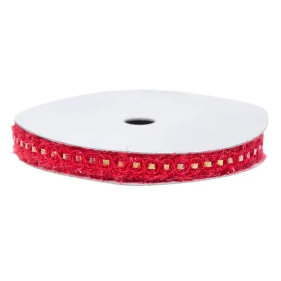 JAM Paper 3/8" x 3yd. Metallic Ribbon Red {5}