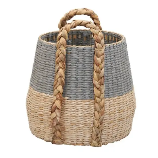 Household Essentials Cattail & Paper Terra Basket Gray {9}