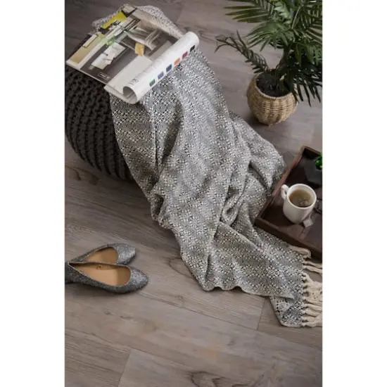 DII&reg; Navy Diamond Stitch Throw {5}