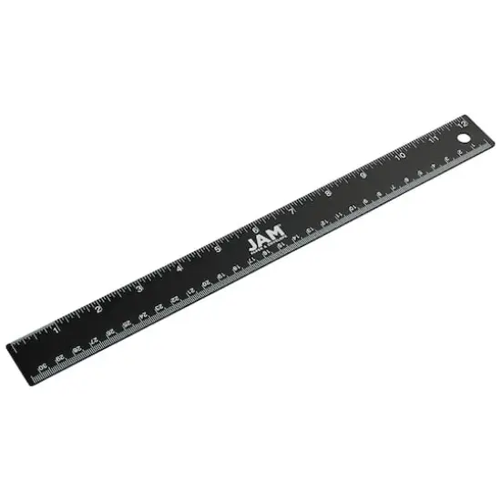 JAM Paper Metallic Stainless Steel Rulers, 12ct. Black {1}