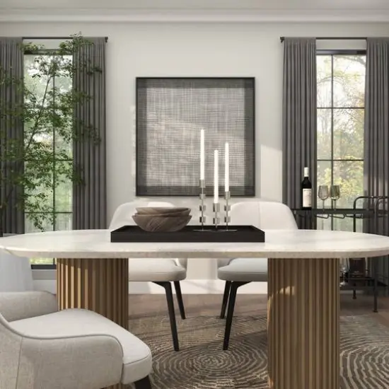 Silver Aluminum Floating Block Abstract Candle Holder with Rounded Base Set {17}