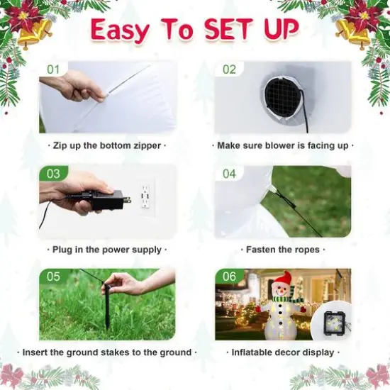 Glitzhome&reg; 8ft. LED Lighted Icy Snowman Inflatable D&eacute;cor {8}