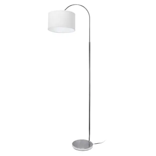 Simple Designs 65" Arched Brushed Nickel Floor Lamp White {1}