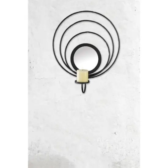 21" Circle Mirror Candle Wall Sconce {4}