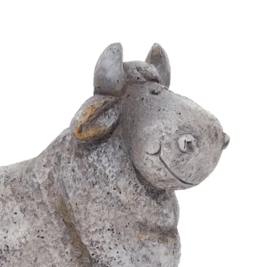14" Gray Stone Country Cow Garden Sculpture {5}
