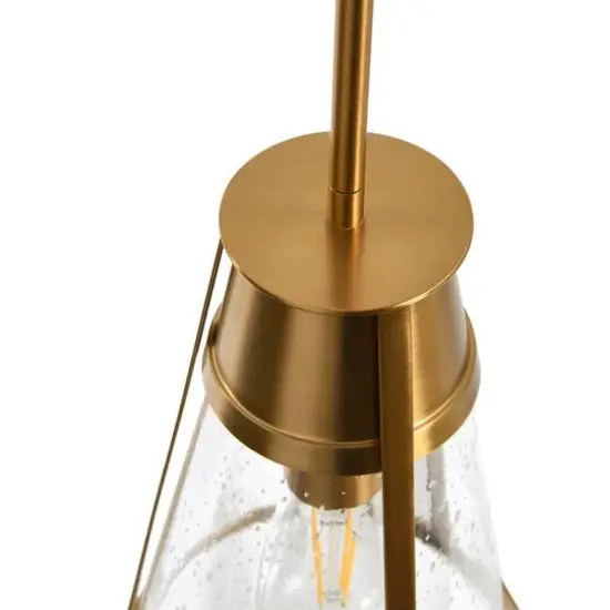 Hello Honey&reg; Robert Stevenson Lighting Jaxon Metal & Seedy Glass Ceiling Light Brushed Gold {8}