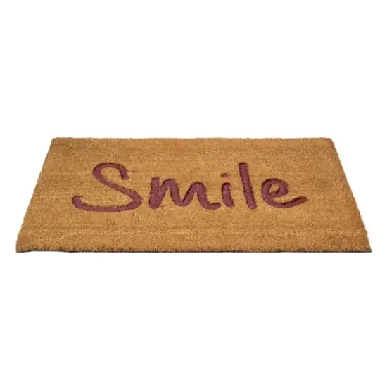 Natural Coir Smile Doormat {4}