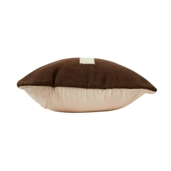 Hello Honey&reg; Brown & Natural Swiss Cross Cotton Wool Throw Pillow {5}