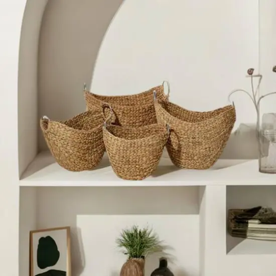 Brown Seagrass Contemporary Storage Basket Set {7}