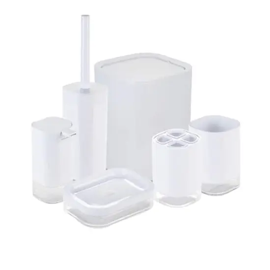 Bath Bliss White 6 Piece Acrylic Bathroom Set {1}