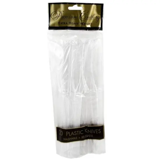 JAM Paper Clear Premium Plastic Knives, 20ct. {1}