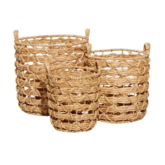Brown Seagrass Coastal Storage Basket Set {1}