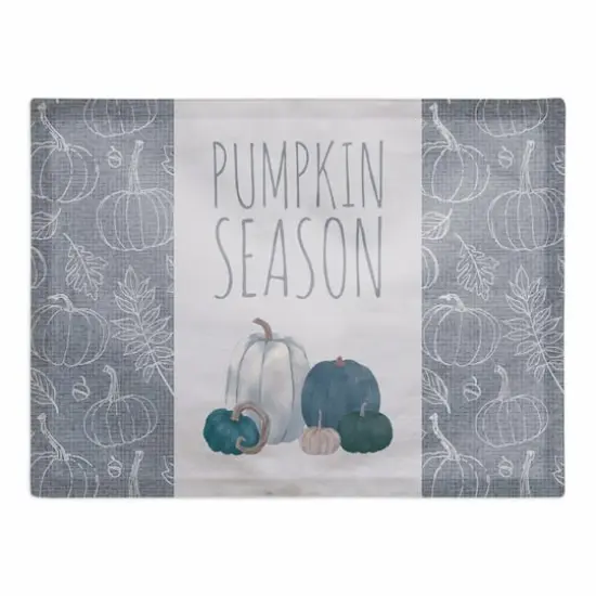 Pumpkins Blue Poly Twill Placemat {1}