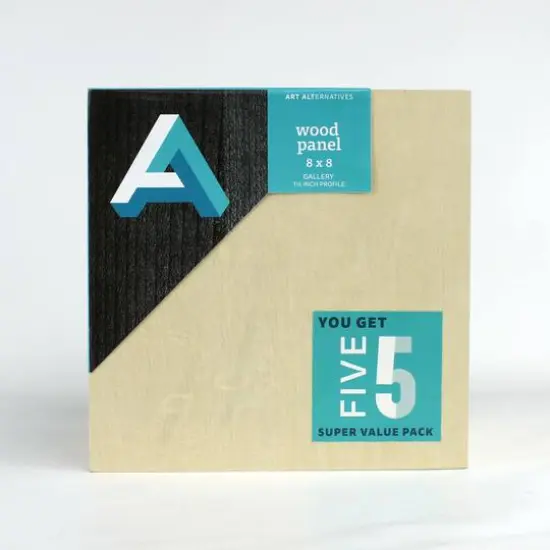 Art Alternatives 5 Pack 8" x 8" Value Pack Classic Gallery Wood Panel {1}