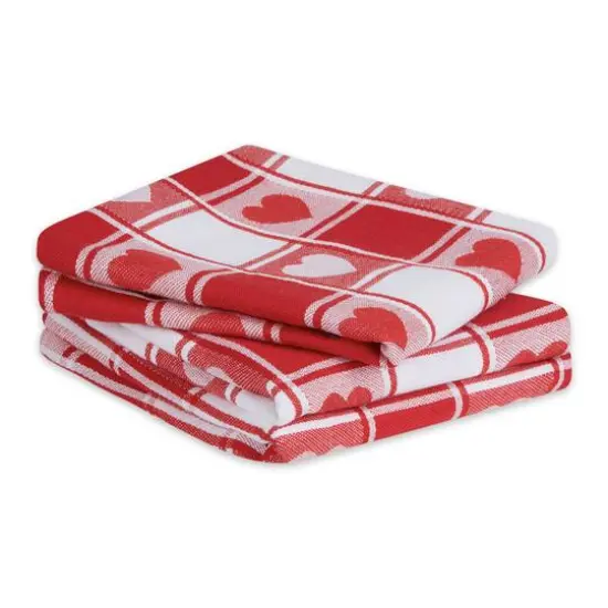 DII&reg; Valentines Checkered Heart Dishtowel, 3ct. {3}