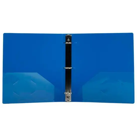JAM Paper 1.5" Glass Twill Plastic 3-Ring Binder Blue {6}