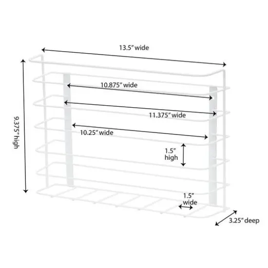 Household Essentials 14.5" Door Mount Cabinet Organizer White {5}