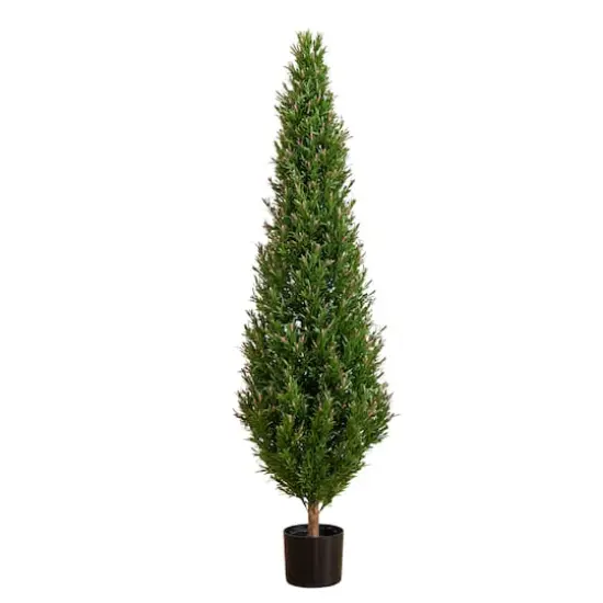 5ft. Potted UV Resistant Rosemary Cone Topiary Tree {1}