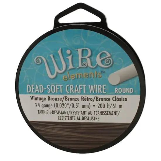 The Beadsmith® Wire Elements™ 24 Gauge Tarnish Resistant Soft Temper Wire, 200ft. Vintage Bronze {5}