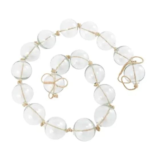 8ft. Extra Long Handmade Glass Beaded Garland with Tassels Clear {1}