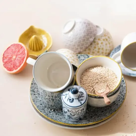 Hello Honey&reg; 10" Blossom Elegance Round Stoneware Plate Set {3}