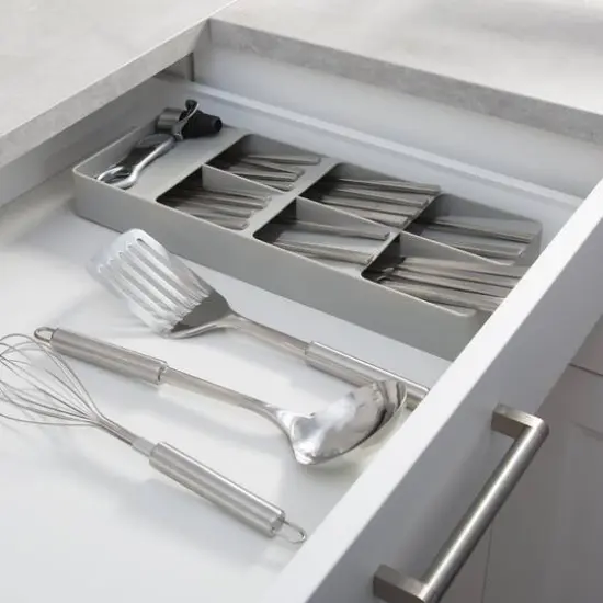 Kitchen Details Gray 7-Slot Drawer Cutlery Organizer {7}