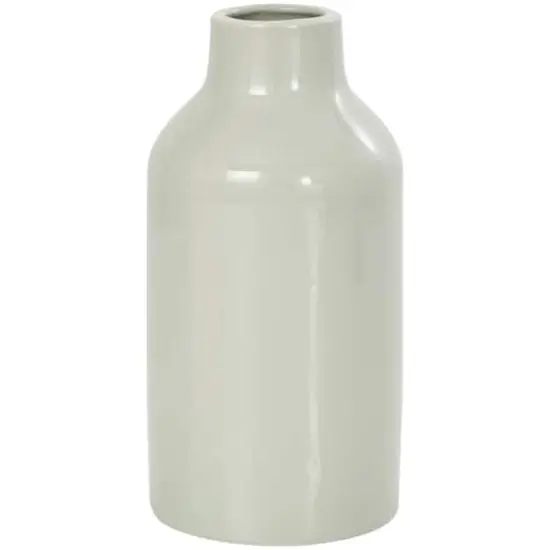 8" Green Ceramic Minimalistic Rounded Vase Set {5}